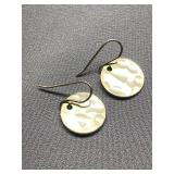 Hammered Sterling Silver 925 Metal Disc Earrings