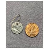 Hammered Sterling Silver 925 Metal Disc Earrings