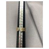 Sterling Silver 925 Vintage Floral Ring Green Stones Adjustable