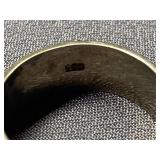 Sterling Silver 925 Vintage Floral Ring Green Stones Adjustable