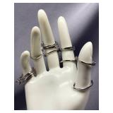 Elegant Colorful Stone Rings Set