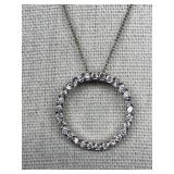 Sterling Silver 925 Circle Pendant Necklace