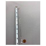 Sterling Silver 925 Necklace with Teardrop Crystal Pendant