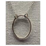 Sterling Silver 925 Circular Pendant Necklace
