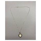 Sterling Silver 925 Heart-Shaped Pendant Watch