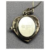 Sterling Silver 925 Heart-Shaped Pendant Watch