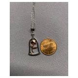 Sterling Silver 925 Floral Pendant Necklace