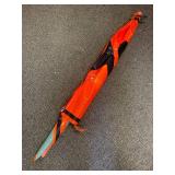 Huge orange traffic / construction sign