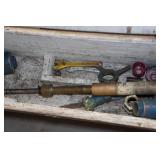 Large Wooden Box with Contents - Hole Saws