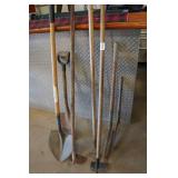 Assorted Garden Tools - Shovels, Hoes, Weeder