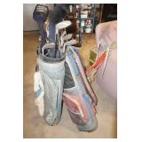 Assorted Golf Clubs with Bags and Caddy