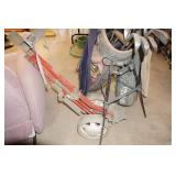 Assorted Golf Clubs with Bags and Caddy