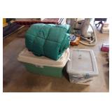 Assorted Camping - Bedding, Dishes, Vacuum, Cards