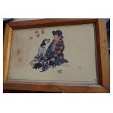 *4* Vintage Framed Prints and Metal Sign