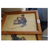 *4* Vintage Framed Prints and Metal Sign