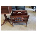 Vintage Pedestal Sewing Stand and Magazine/Record Rack