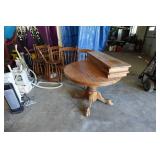 Wooden Kitchen Table and Chair Set and Two 12" Leafs