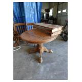 Wooden Kitchen Table and Chair Set and Two 12" Leafs
