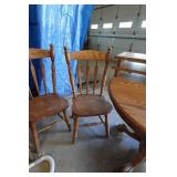 Wooden Kitchen Table and Chair Set and Two 12" Leafs