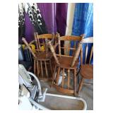 Wooden Kitchen Table and Chair Set and Two 12" Leafs