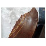 Vintage Round Leather Top Pedestal Table