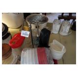 Assorted Kitchenware - Tupperware, Canisters, Towel Stand