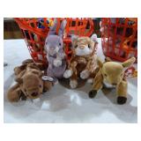 2 Baskets of Beanie Babies and Stuff Animals