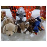 2 Baskets of Beanie Babies and Stuff Animals