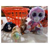2 Baskets of Beanie Babies and Stuff Animals