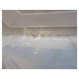 3 Sterlite Stackable Totes with Lids, Handle and on 2 Wheels