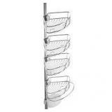 Zenna Home Rustproof Tension Pole Shower Caddy with 4 Baskets in Stainless Steel Customer Returns See Pictures