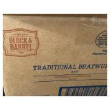 M - 2.5LBs Package of Block & Barrel Traditional Raw Bratwurst Sausages