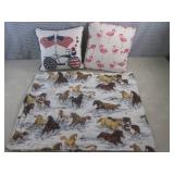 (BS) 2 Small Throw Pillows and Hors...