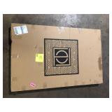 KeonJinn 48 in. W x 30 in. H Rectangular Aluminum Square Corner Framed Wall Mount Bathroom Vanity Mirror in Brushed Brass Customer Returns See Pictures