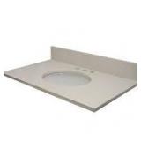 Vista 49 in. W x 22 in. D Quartz Vanity Top in Ivory Sparkle with a White Oval Basin by MarCraft  Customer Returns See Pictures