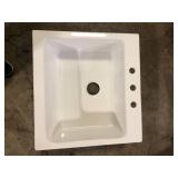 SINKOLOGY Josephine 26 in. 3-Hole Quick-Fit Farmhouse Apron Front Drop-in Single Bowl Crisp White Fireclay Kitchen Sink Customer Returns See Pictures