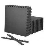 CAP Black 24 in. W x 24 in. L x 1 in. Thick EVA Foam Double-Sided T Pattern Gym Flooring Mat (18 Tiles/Pack) (72 sq. ft.)  Customer Returns See Pictures