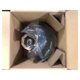 Hampton Bay Corbin 17.5 in. Black Modern Table Lamp with Black Metal Shade and AC Outlet on Base  Customer Returns See Pictures