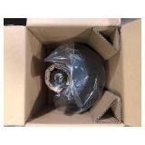 Hampton Bay Corbin 17.5 in. Black Modern Table Lamp with Black Metal Shade and AC Outlet on Base  Customer Returns See Pictures