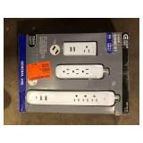 Commercial Electric 4 ft. Multiple Outlet and Wall Mounted Surge Protector Set (3-Pack)   Customer Returns See Pictures
