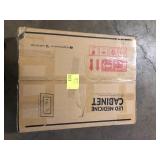 KeonJinn 24 in. W x 30 in. H Rectangular Aluminum Alloy Framed Recessed/Surface Mount Medicine Cabinet with Mirror Dimmable LED  Customer Returns See Pictures