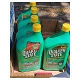Lot of (5) Quaker State SAE 10W-30 Motor Oil Quart Plastic Bottles