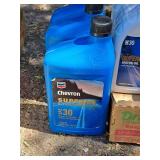 Lot of (3) Chevron Supreme SAE 30 Motor Oil Quart Plastic Bottles