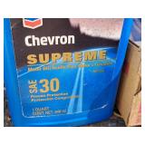 Lot of (3) Chevron Supreme SAE 30 Motor Oil Quart Plastic Bottles