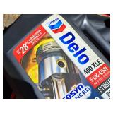Lot of (2) Chevron DELO 400 XLE SAE 10W-30 Synthetic Blend Diesel Engine Oil Gallon Plastic Bottles