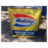 Lot of (2) Holiday Multi-Vis Super Blend 2-Gallon Motor Oil Can (empty)