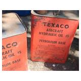Lot of (2) Texaco Aircraft 1-Gallon Hydrulic Oil Can (empty)