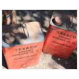 Lot of (2) Texaco Aircraft 1-Gallon Hydrulic Oil Can (empty)