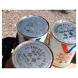 Lot of (3) Valvoline Racing Motor Oil Quart Metal Cans (full)