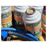 Lot of (4) Cans of Refrigerant with (2) AC Dispensers